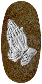 DASOV 516 SL SH BR Silver Praying Hands Shimmer Brown Background